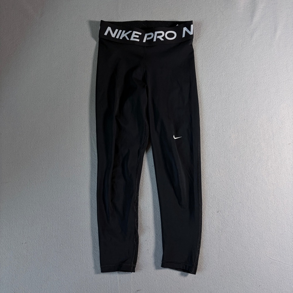 Nike Pro Women Black Leggings XS Mesh‎ Panels Training Tights